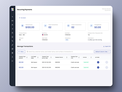 Payments Interface application cards clean design dropdown filters interface modals payment platform product design redesign revamp saas scorecards table transactions ui ux web web design