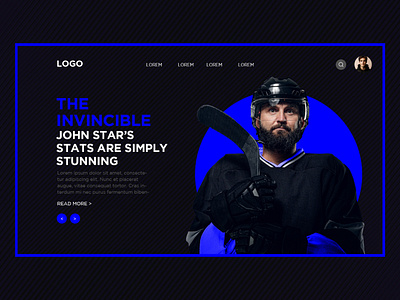 Hero Section of Sports Website design hockey team ui design web design