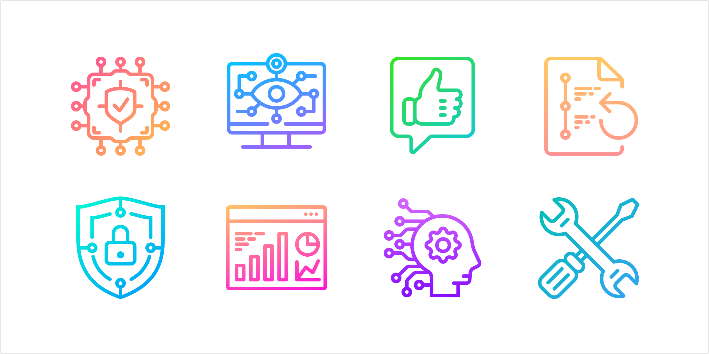 Information Technology Icons (Free Download) application approval figma file free graphic design icon information neural ransomware server surveillance technology tools ui