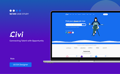 Civi: A Personalized Job Search Experience. design finding fiverr job landing page platform tal top ui uiux upwork ux webdesign website
