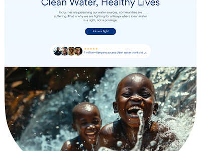 Water for Life hero section advocacy design impact kenya ngo non profit sustainability ui ux water website