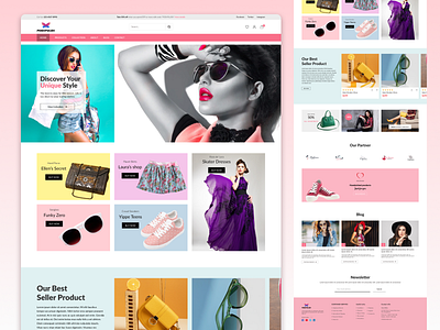 POSHPULSH - Fashion Website Design branding design ecommerce full website graphic design header section hero section illustration landing landing page logo minimal mobile product design typography ui uiux ux vector website