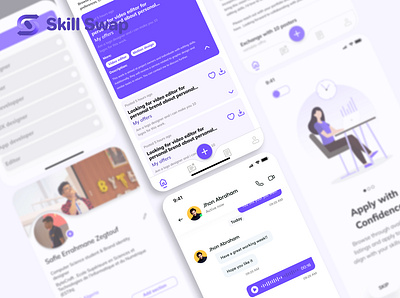 Skills change app 3d animation app branding design graphic design logo skills ui ui app uiux
