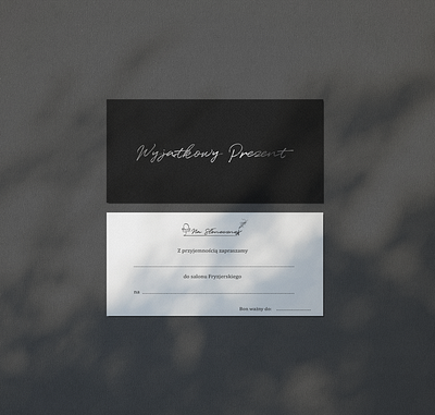 Na Słonecznej - voucher blackandwhite branding card minimal project voucher