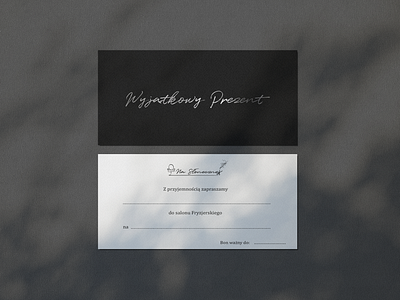 Na Słonecznej - voucher blackandwhite branding card minimal project voucher