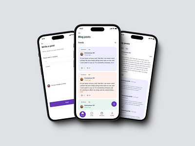 Truthshare App - Blog posts app design mental health therapy ui ui ux ui design uidesign ux