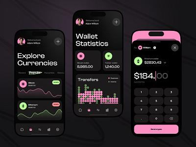 Crypto service - Mobile app bitcoin crm crypto crypto app crypto currency crypto exchange mobile app mobile design saas ui ux wallet