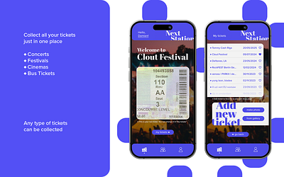 "Next Station" tickets app *concept app graphic design ui web