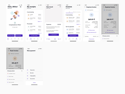 Procountor mobile a b testing branding customer interviews graphic design motion graphics prototypes ui