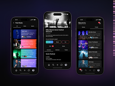 Event Planning App Design account design concert design dark theme dark theme application design dark theme design event app event app design event design event page design feed feed design group chat design music concert music design music ticket music ticket design my account profile design ticket design