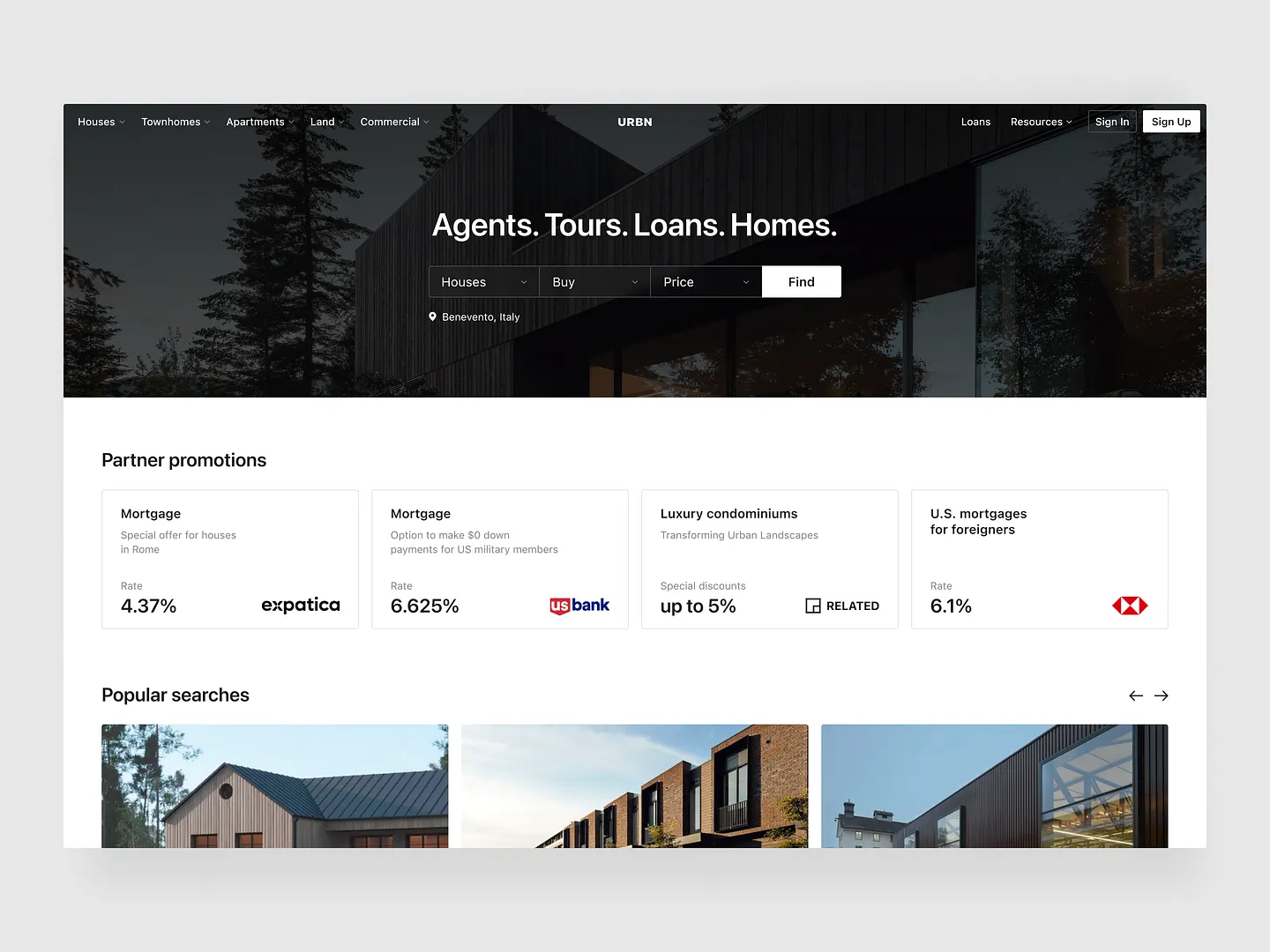 Modern Real Estate Listing Website Design for Seamless User Experience