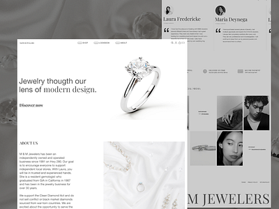 Jewellery E-commerce Landing Page Concept catalog diamond earrings fashion website jewellery shop jewelry landing page necklace online shopping rings shop web web design