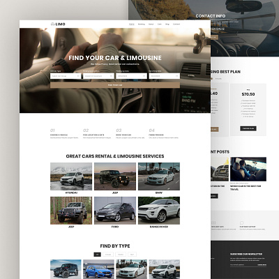 Limo – Limousine and Car Rental Free Figma Web Design business car rental car rental service car rental services car service design free figma template free website template freebies limousine minimal service website small business taxi ui ui design web design webdesign website concept website design