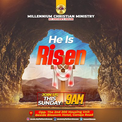 He is Risen graphic design