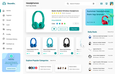 e-commerce headphones website design graphic design illustration logo typography ui ux vector