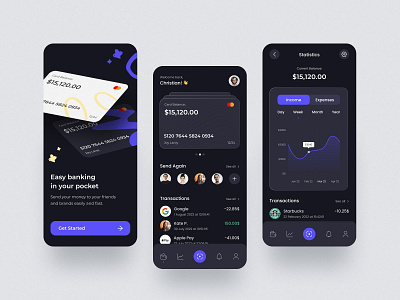 💳 Banking Mobile App for Fintech Startup | Hyperactive app app design banking banking app black color dashboard design feed fintech footer hyperactive icons mobile mobile app mobile design product design splash ui ux