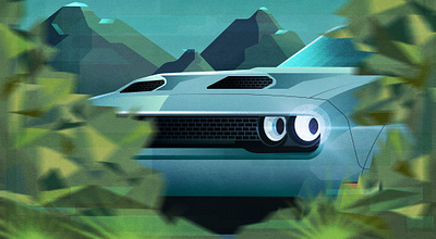 Dodge Challenger branding car challenger colors dodge graphics illustration illustrations vector