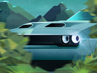 Dodge Challenger branding car challenger colors dodge graphics illustration illustrations vector