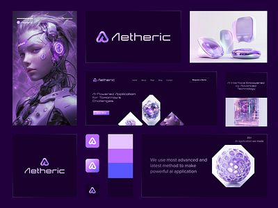 Aestheric ai Branding abstract logo ai logo brand brand guidlines brand identity brand sign branding business design graphic design identity logo design logo designer packaging startup tech logo visual identity