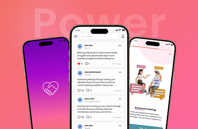 Power - A Mental Health App app design design figma mental health mental health app mobile apps power ui ui ux ui ux design user experience user interface visual design