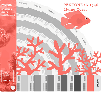 PANTONE 16-1546 Living Coral animation cartoon character design flat graphic design illustration motion graphics pantone vector