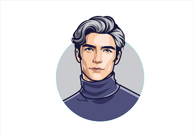 Male Avatar Illustration - Vector Style artworkportfolio