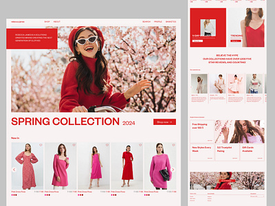 Fashion E-commerce Design Concept clear clothes clothing feminism home page minimal minimal design modern online store outfit trends ui ux wear web web design website woman