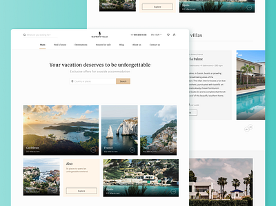 Website for Villa Reservation interface logodesign luxuryrealestate product design travel travelindustry ui ux villas web design