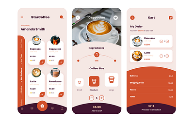 Coffee Shop App design graphic design illustration logo ui ux