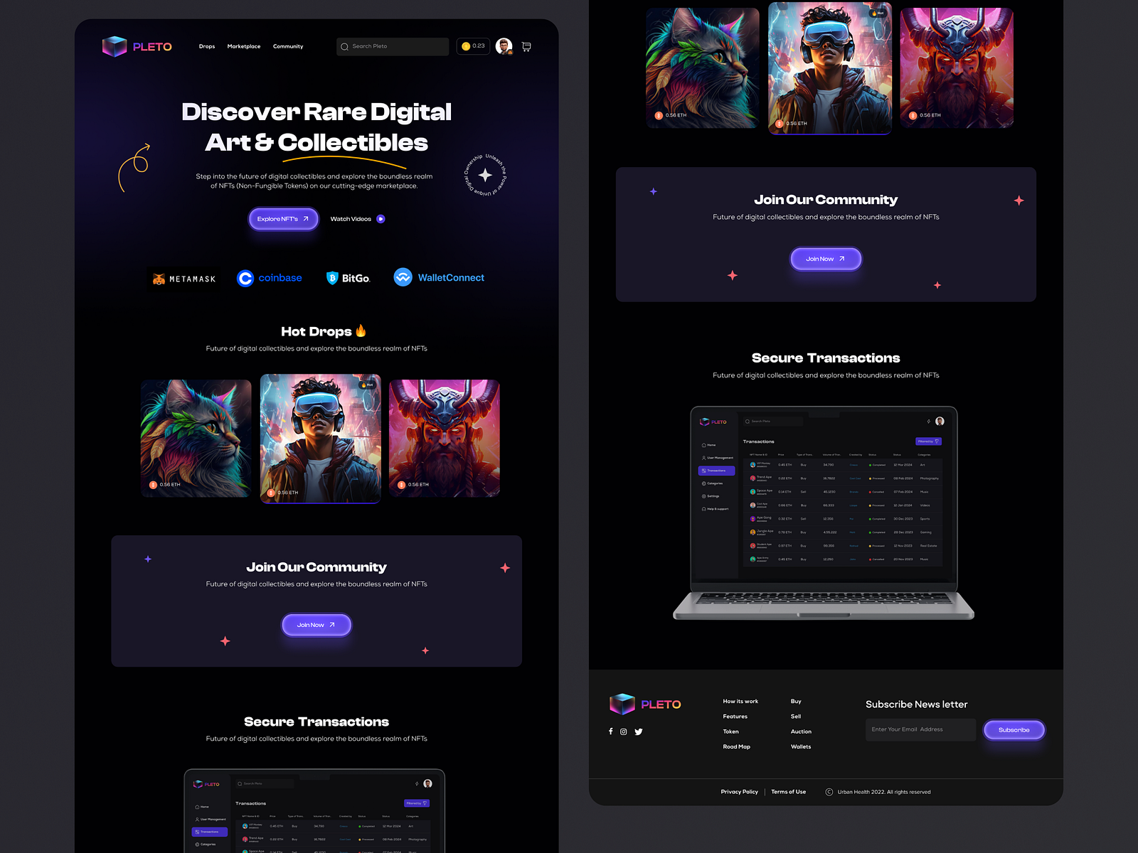 UI/UX design for an NFT marketplace by Metafic on Dribbble
