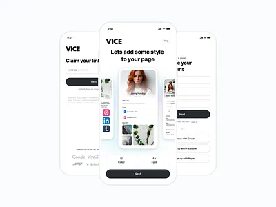 V1CE - Onboarding system app mobile onboarding product design ui user interface ux v1ce
