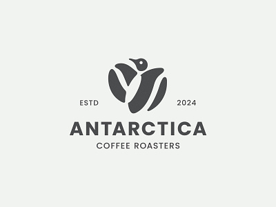 Antaractica Coffee Logo antaractica bold coffee fun gray modern penguin roasters