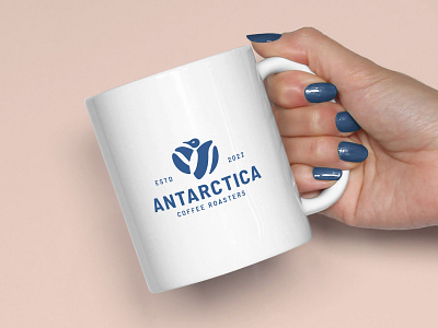 Antaractica Coffee Logo antaractica bold coffee fun gray penguin roasters