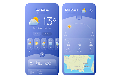 Weather App UI Design design graphic design illustration ui ux