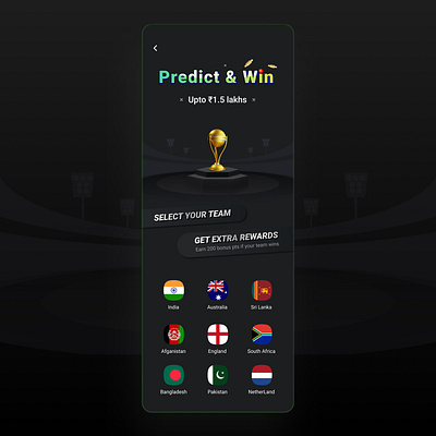 Predict & Win cashback coupons cricket cricket game figma getrewarded mobikwik mobikwikblue predict win product design rewards ui ux