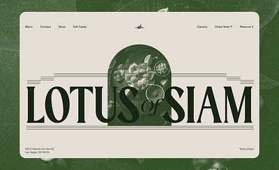 Lotus of Siam - Web Design animation identity design typography webflow website