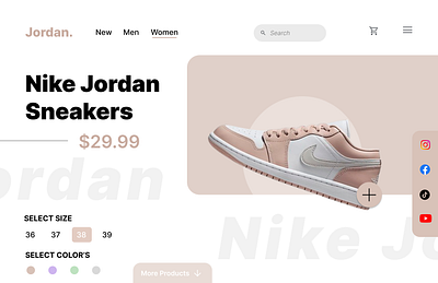 Nike Jordan Sneakers graphic design uxui webdesign