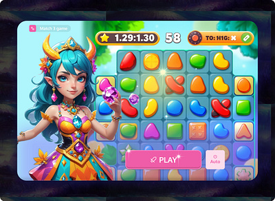 match3 game ui candy crush casual game colorful puzzles game ui match 3 game match3 puzzle adventure. puzzle game strategy game