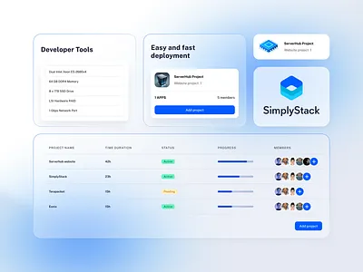 UI for SimplyStack app branding dashboard design graphic design header icon illustration landing logo ui ux web