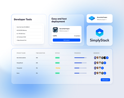 UI for SimplyStack app branding dashboard design graphic design header icon illustration landing logo ui ux web