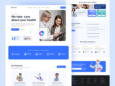 MediFa - Medical Website UIUX Design doctor hospital landingpage medical patient ui ux websitedesign websiteui