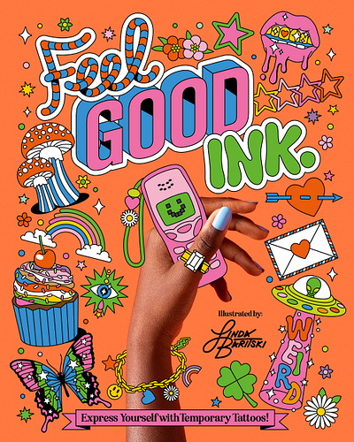 FEEL GOOD INK TATTOO BOOK ILLUSTRATIONS book design book illustrations christmas illustrations colorful illustrations cover art cover illustration editorial art editorialart editorialillustration festival illustrations freelance illustrator freelanceillustrator illustrated book illustrated cover art illustrated poster illustration poster design poster illustration publishing temporary tattoos