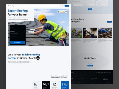 Roofing contractor website UI contractor contractor landing page contractor website design home contractor home improve homepage landing page roofers roofing roofing contractor roofing landing page roofing ui design roofing website ui ui uiux ux