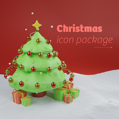 Christmas icon package 3d cartoon character christmas icon package design flat graphic design illustration render ui year