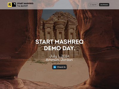 Flat6labs | Start Mashreq Demo Day - Agenda Landing Page animation figma flat6labs jordan landing page parallax effect start mashreq transitions ui user interface ux web design