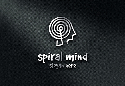 Spiral Mind Logo - Abstract Human Head Logotype abstract symbol logo creativity cretive doodle hand drawn style human head logo identity logo logo design logotype mind logo monoline person psychology business spiral mind thinking