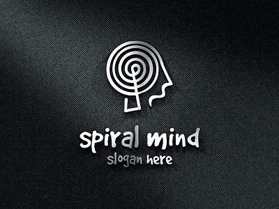 Spiral Mind Logo - Abstract Human Head Logotype abstract symbol logo creativity cretive doodle hand drawn style human head logo identity logo logo design logotype mind logo monoline person psychology business spiral mind thinking