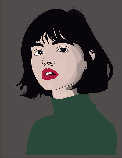 Silent reverie! adobeillustrator art girl graph illustration portrait