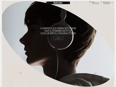 Audio studio ui ux audio music ui ux web design website