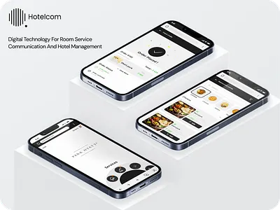 Hotelcom: Hotel Management & Room Service Communication Platform clean graphic design hotel hotelmanagement management minimal mobile app room service ui